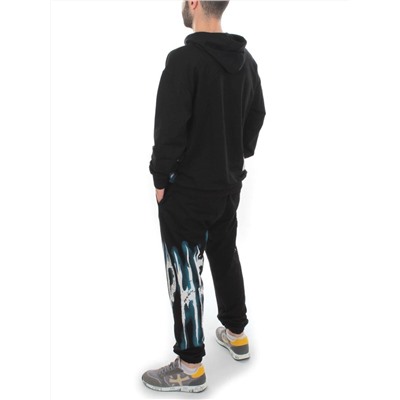 2627/7350 BLACK/BLUE Костюм спортивный мужской (75% хлопок, 20% полиэстер, 5% спандекс)