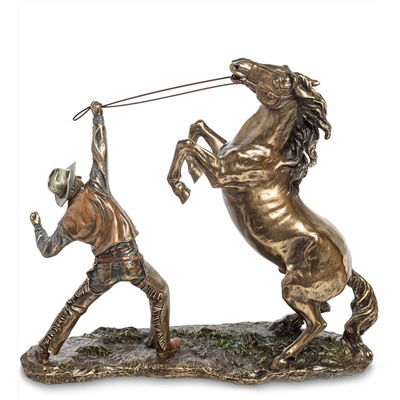 Veronese WS-882 Статуэтка «Ковбой, укрощающий лошадь»