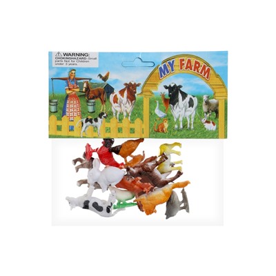 Набор животных «Весёлая ферма», 12 фигурок