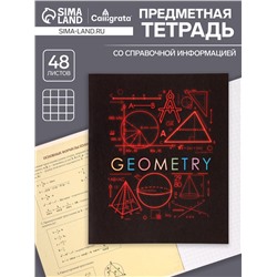 Тетрадь предметная 48 листов в клетку Calligrata, «СуперНеон. Геометрия», обложка мелованный картон