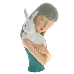 GAEM Фигурка декоративная "Девочка с кроликом", L14 W13 H25 см