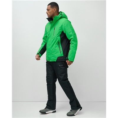Горнолыжный костюм мужской зимний зеленого цвета 0075Z