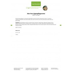 Kraueterhaus Sanct Bernhardt Aloe Vera Lip Care Cream SPF 6 Крем для ухода за губами с алоэ вера SPF 6, 15мл