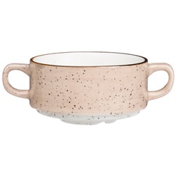 БУЛЬОННИЦА С БЛЮДЦЕМ BRONCO "NATURE" 250 МЛ БЕЖЕВАЯ (КОР=16НАБ.)