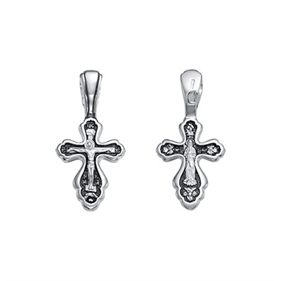 Крест (Б.М.Валаамская) из серебра литье частичное чернение