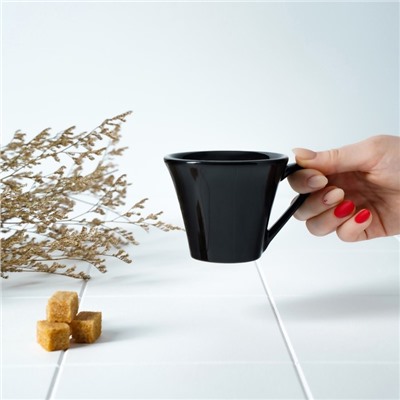 Кружка Доляна Coffee break, 180 мл, керамика, чёрная