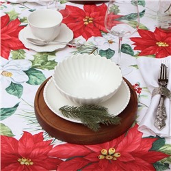 Скатерть новогодняя Доляна «Рождественские цветы» 110×145 см, 100% п/э