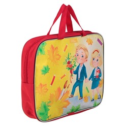 Папка с ручками текстильная, А4, 330 х 260 х 70 мм, Calligrata, «Снова в школу»