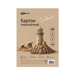 Картон переплетный А3, ArtSpace, 5л., толщина 3мм, в пакете