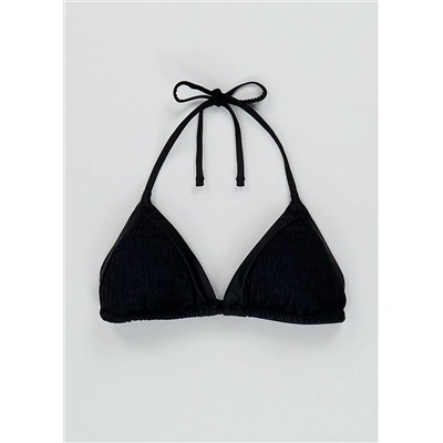 Shirred Triangle Bikini Top