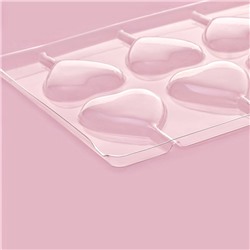 Форма для шоколада и конфет «Сердце», 27.2×18.2 см, 8 ячеек, прозрачная