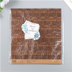 Бумага для скрапбукинга двусторонняя крафт «Домики и зонтики», плотность 180 г, 15.5×17 см