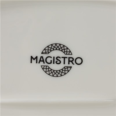 Блюдо фарфоровое овальное Magistro «Лакомка», 30×20×1.5 см, белое