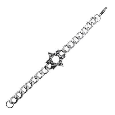 BS867-04 Браслет Звезда Давида, нержавеющая сталь, 20см