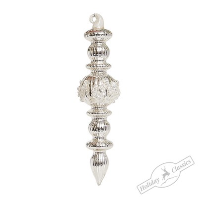 Украшение "Подвеска серебряная" (стекло) 3,5х3,5х16,5 см