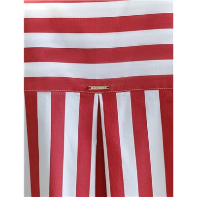 Блузка свободного силуэта в полоску из эластичного хлопка