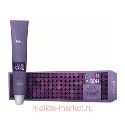 OLLIN VISION black (черный) Крем-краска для бровей и ресниц 20мл+салфетки п/ресницы 15пар/уп