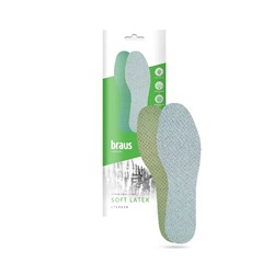 BRAUS Стельки SOFT LATEX  Мягкие стельки из латекса с хлопковой тканью БЕЗРАЗМЕРНЫЕ
