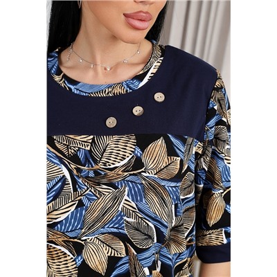 Женский костюм Листья 634 / синий