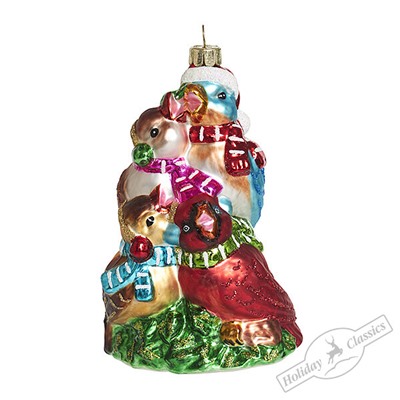 Птицы "Зимние трели" (стекло) 8,5х5,5х13,5 см