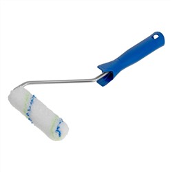 Мини-валик в сборе "Водные краски", 110 мм, ворс 12 мм, D 16 мм, D ручки 6 мм, полиэстер Сибртех