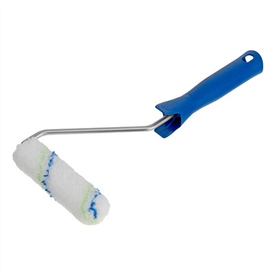 Мини-валик в сборе "Водные краски", 110 мм, ворс 12 мм, D 16 мм, D ручки 6 мм, полиэстер Сибртех