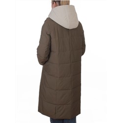 A610 DK. GREEN (KHAKI) Пальто зимнее женское со съемным жилетом (200 гр. био-пух)