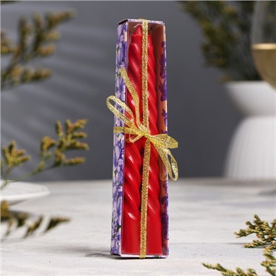 Набор свечей ароматических витых, 1.5×15 см, 2 шт., роза