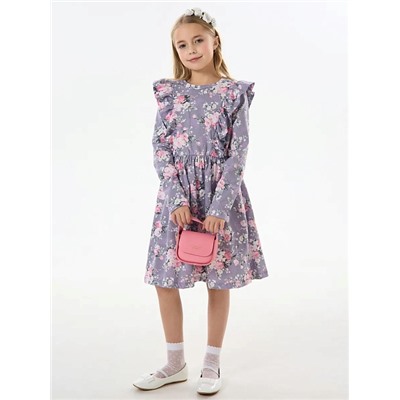 Детское платье "Красотка" / Розы на фиолетовом