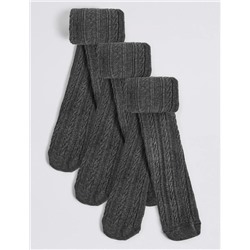 3pk of Cable Knit Tights