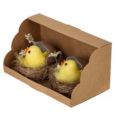 GAEM Набор из 2-х изделий декоративных "Гнездо пасхальное" (7*4,5), L15 W8 H7,5 см