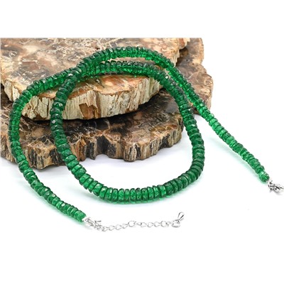 Бусы из натуральной Шпинели зеленой диски, 48см, 50г