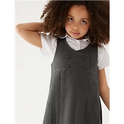 Girls' Permanent Pleats School Pinafore (2-12 Yrs)