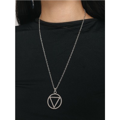 Кулон на цепочке «Круг», треугольник в кольце, цвет серебро, 56 см