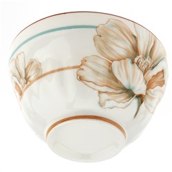 "Блуминг флауэрс (Blooming flowers)" Пиала фарфоровая 380мл, д11,5х6,7см, с деколью, отводка (Китай)