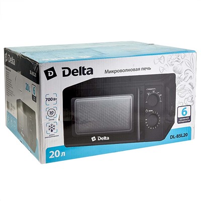 Микроволновая печь 700 Вт, 20 л DELTA DL-85L20 черная