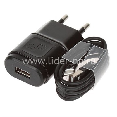 СЗУ ELTRONIC Lightning (1000mAh) в коробке (черный) с USB вых. (голова+кабель)