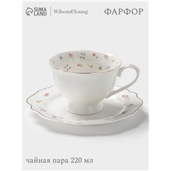 Чайная пара WY Flowers song, фарфор, 220 мл, белая