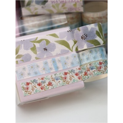 Набор декоративного скотча 10 шт. "Flower power", blue, шоу-бокс 8 шт.