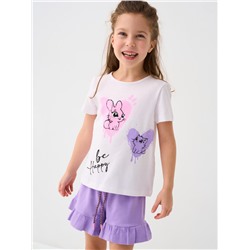 Комплект для девочки: футболка, шорты