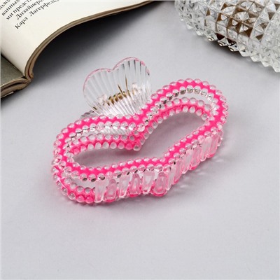 Крабик для волос «Хелен колор», сердце, 9 см, МИКС