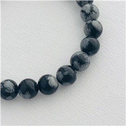 Радуга Самоцветов Браслет из снежного Обсидиана и Лавы