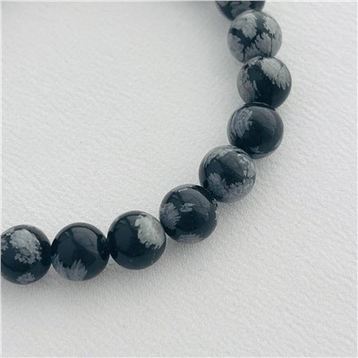 Радуга Самоцветов Браслет из снежного Обсидиана и Лавы