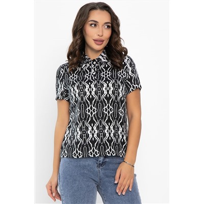 Поло Тренди (черное/узор) Б14093-10М