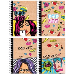 Записная книжка А6 80л спираль BG Pop art тв перепл ЗКТ6гр80_лг 8328/Китай