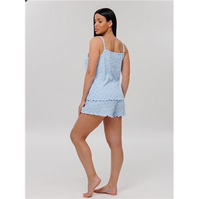 Женская пижама П-96(Каш) / Голубой (цветы)