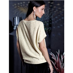 Джемпер с цельнокроенным коротким рукавом из хлопковой пряжи с пайетками