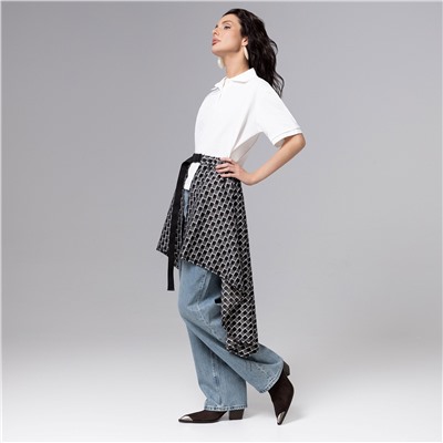 Юбка-килт дизайнерская, Игра теней (серый)