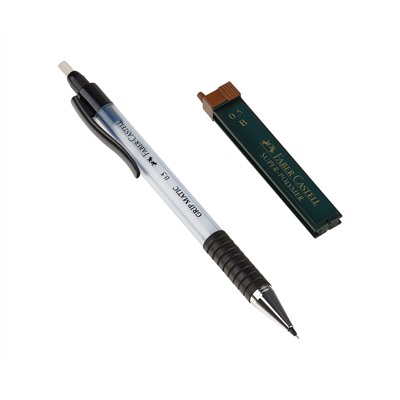 Карандаш механический Faber-Castell "Grip Matic"+грифели, 0,5мм, небесный, блистер