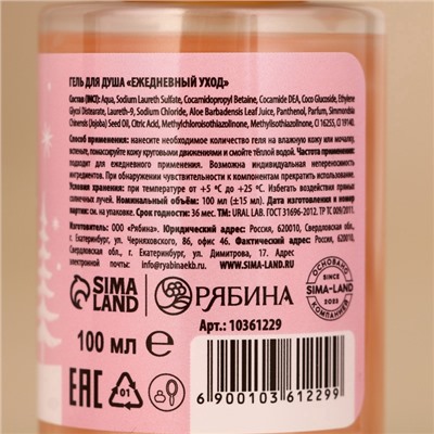 Подарочный набор новогодний женский «Исполнения желаний»: гель для душа 100 мл и мист для тела 88 мл, URAL LAB